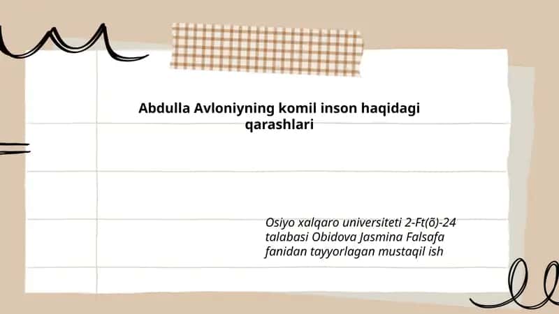 Abdulla Avloniyning komil inson haqidagi qarashlari 1