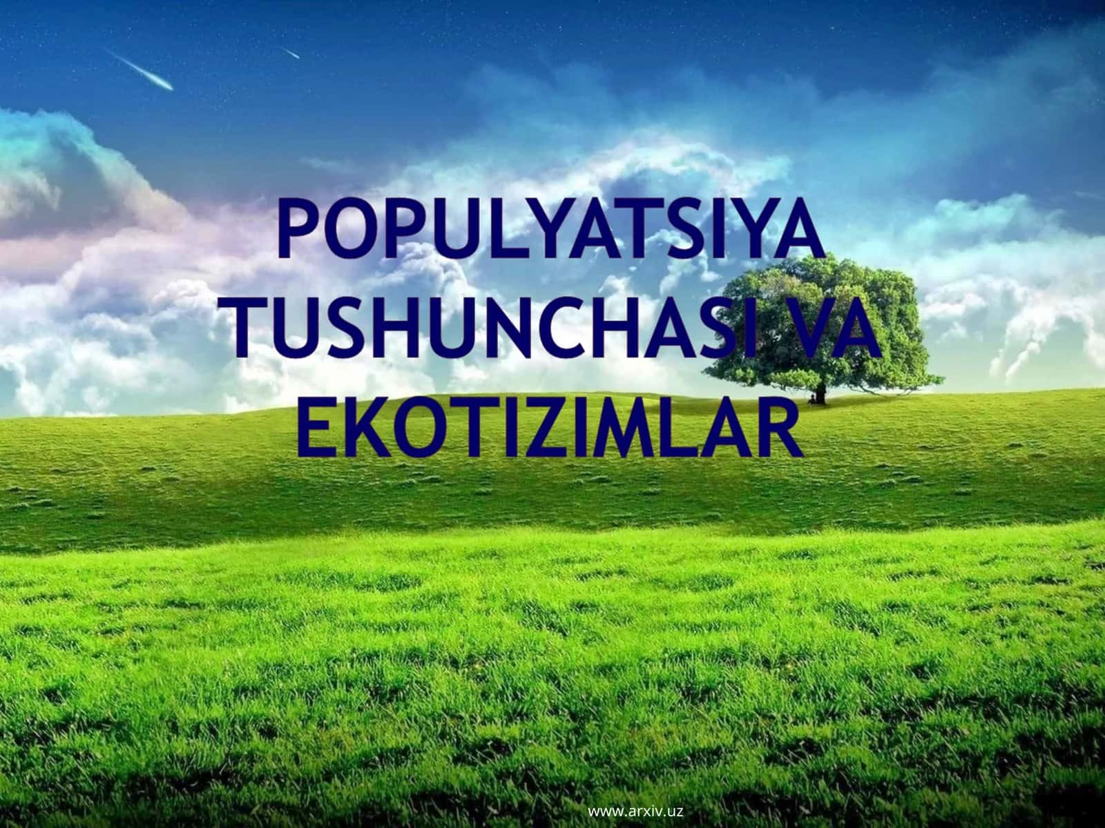 Ekosistemaning iyerarxik qatorlari. Populyatsiya 1