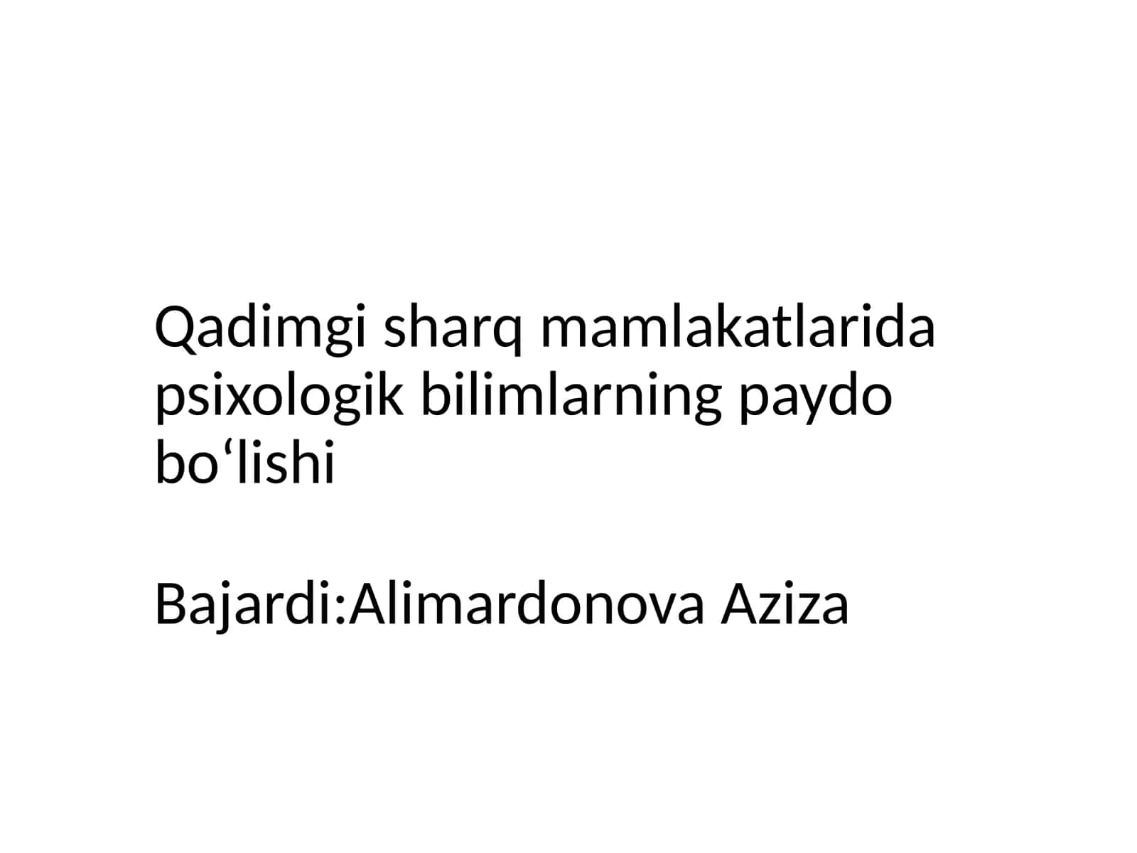 Qadimgi sharq madaniyati psixologiya 1