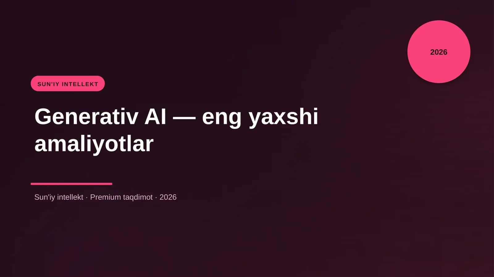 Generativ AI — eng yaxshi amaliyotlar 1