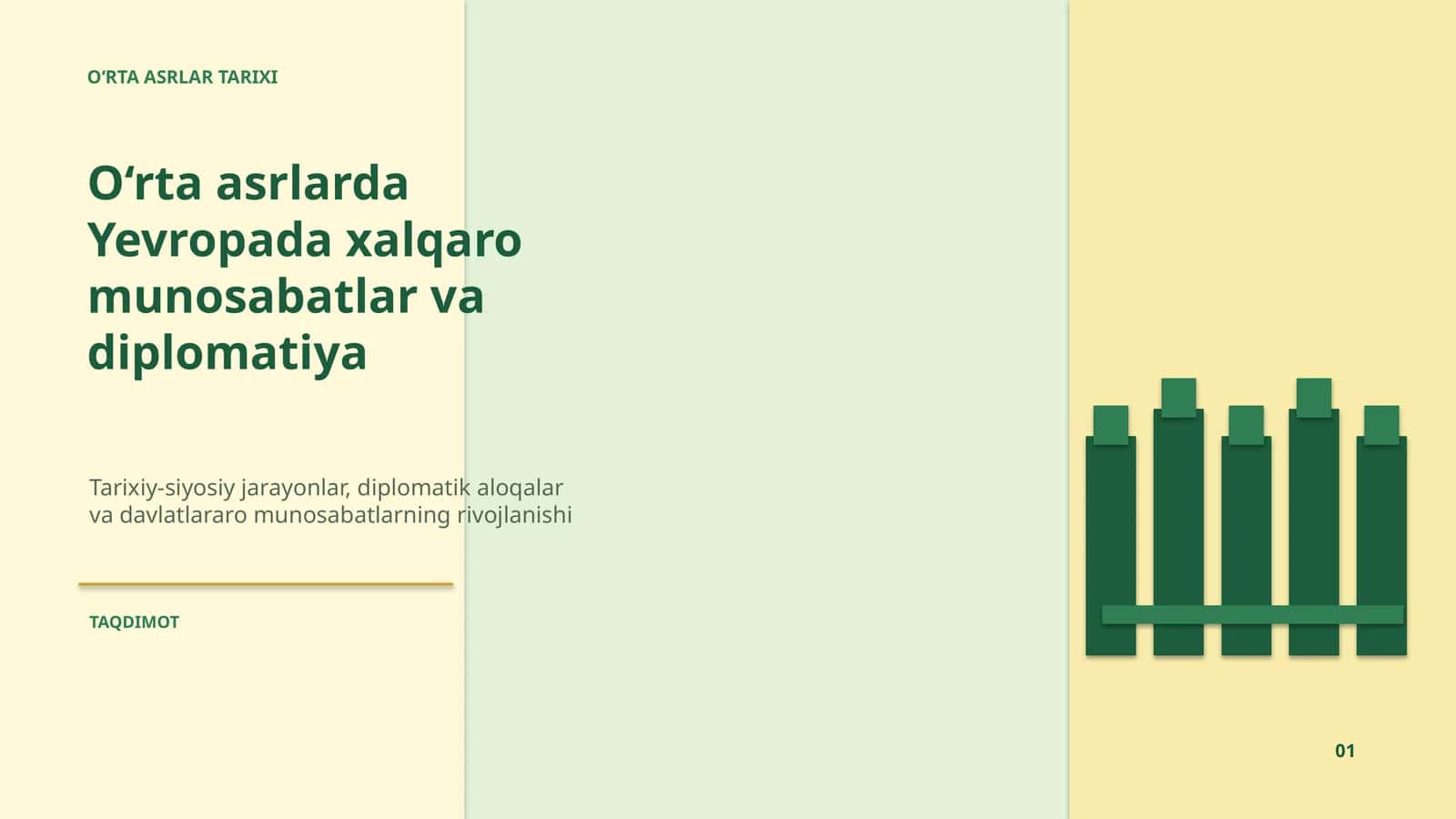 O‘rta asrlarda Yevropada xalqaro munosabatlar va diplomatiya 1