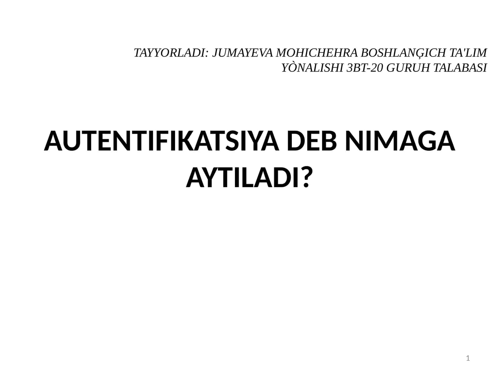 IDENTIFIKATSIYA 1