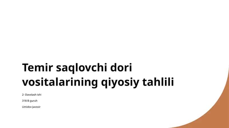 Temir saqlovchi dori vositalarining qiyosiy tahlili 1