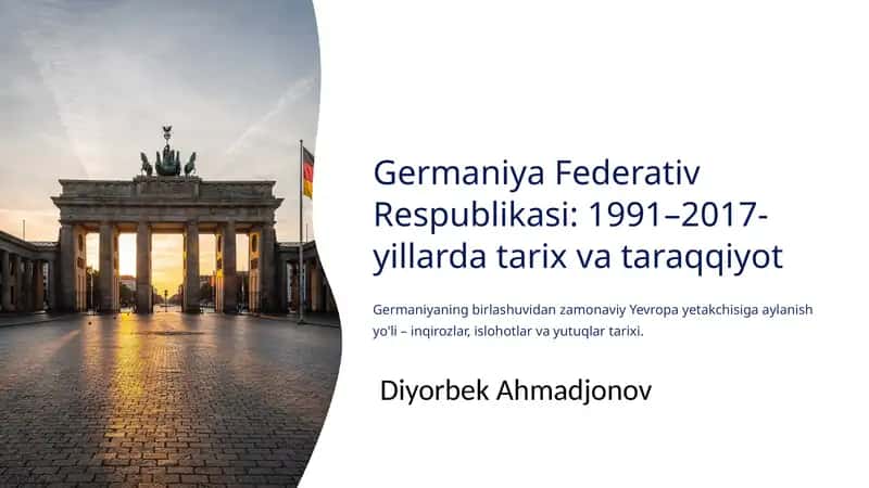 Germaniya Federativ Respublikasi: 1991–2017-yillarda tarix va taraqqiyot 1