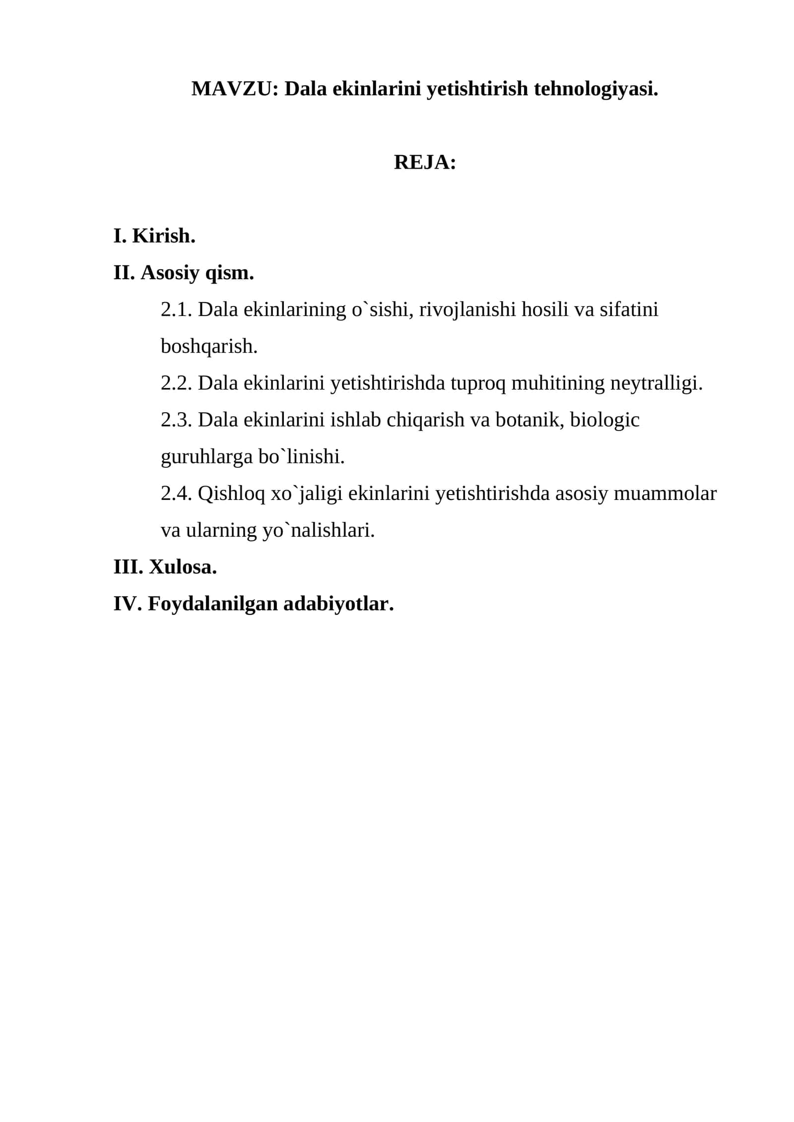 Dala ekinlarini yetishtirish tehnologiyasi 1
