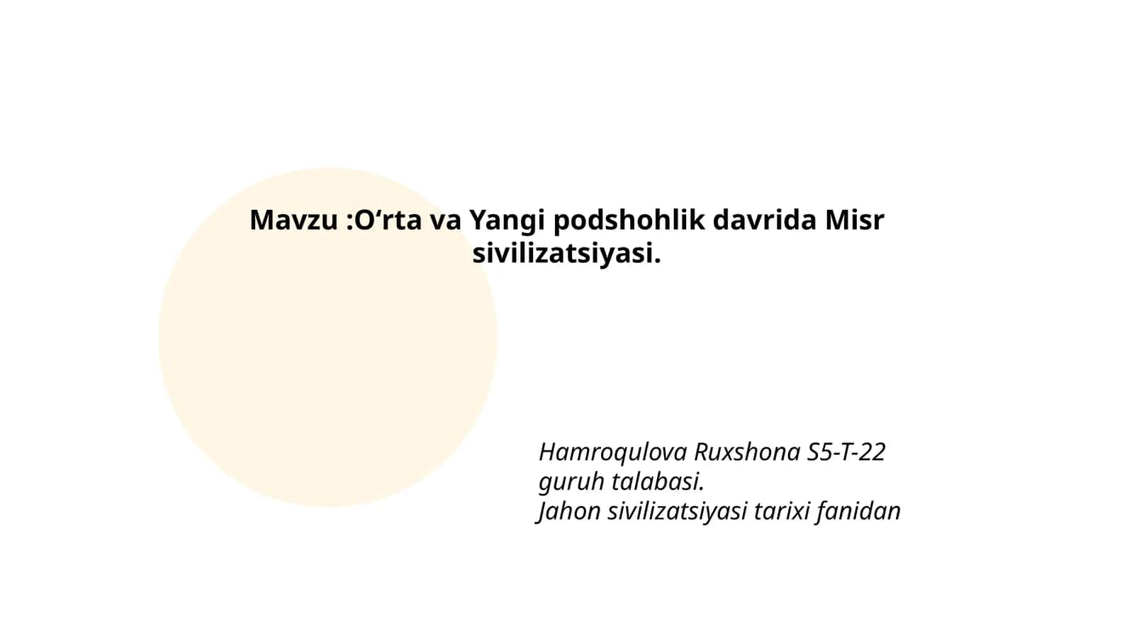 Oʻrta va Yangi podshohlik davrida Misr sivilizatsiyasi 1
