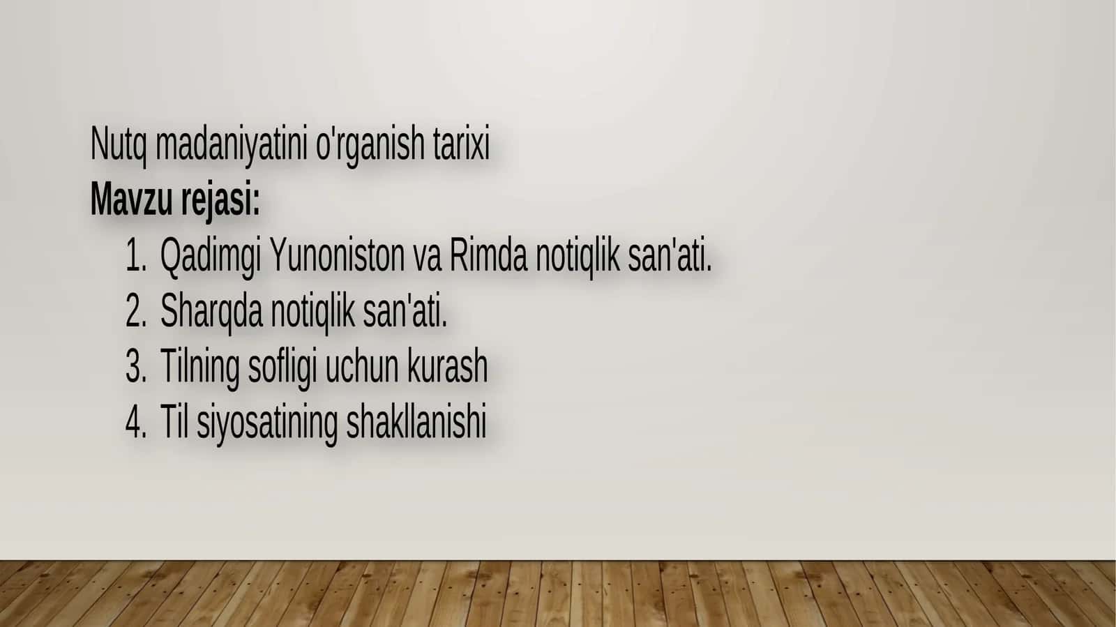 Nutqda Qadimgi Yunoniston va Rim merosining nazariyasi 1