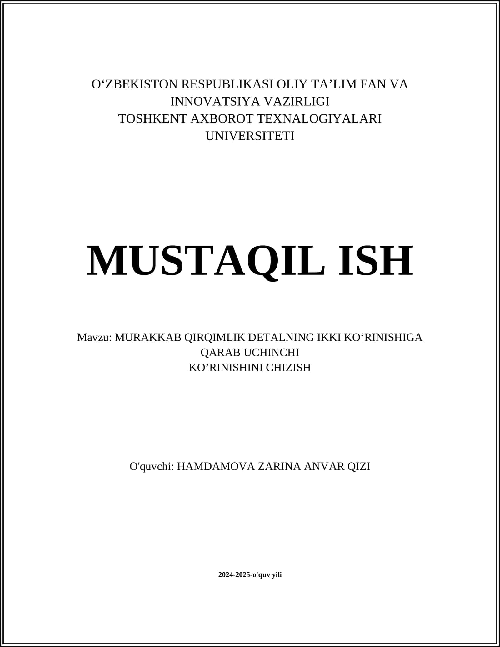 Murakkab Qirqimlik Detallar 1