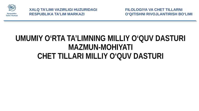 Filologiya va chet tillarni o‘qitishni rivojlantirish bo‘limi 1