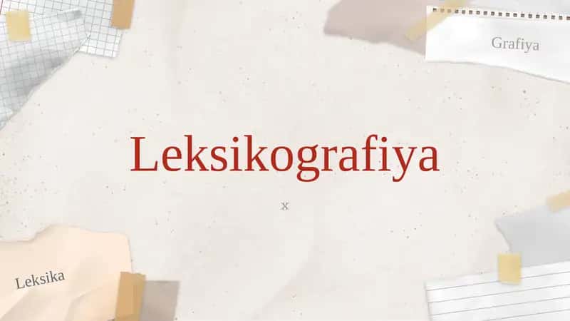 Leksikografiya (Qaraqalpaq tilinde) 1