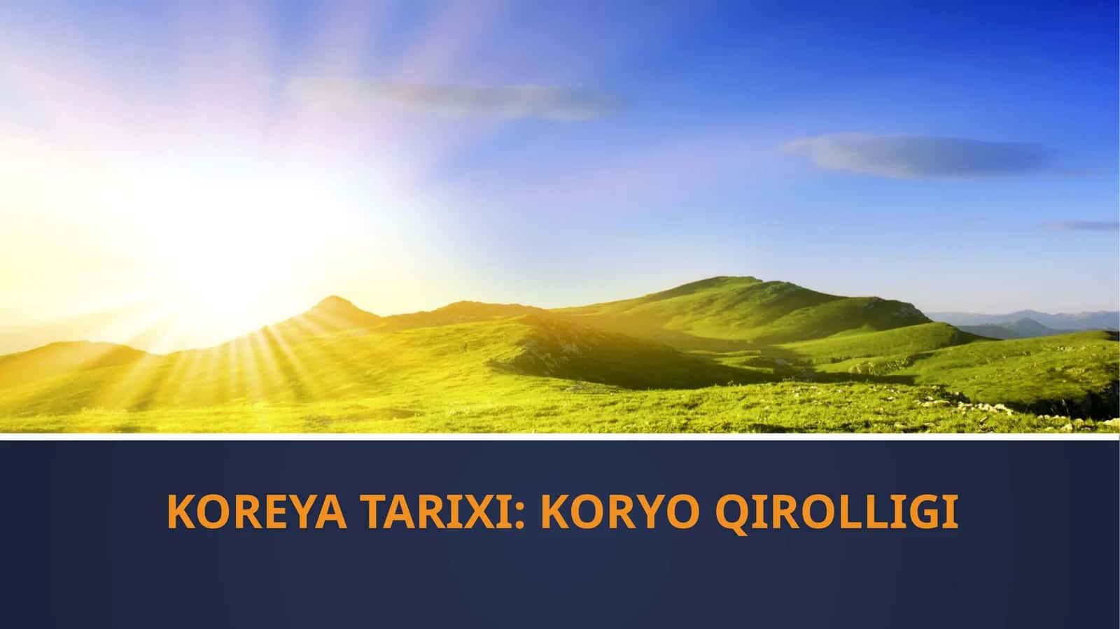 KOREYA TARIXI: KORYO QIROLLIGI 1