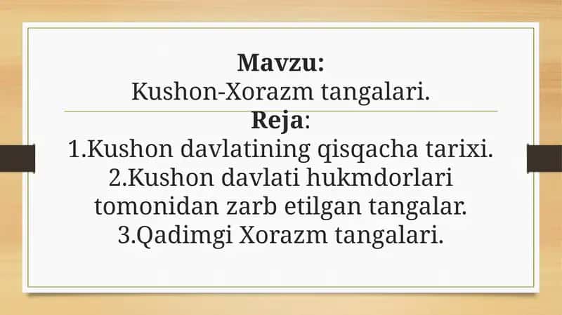 Kushon-Xorazm tangalari 1