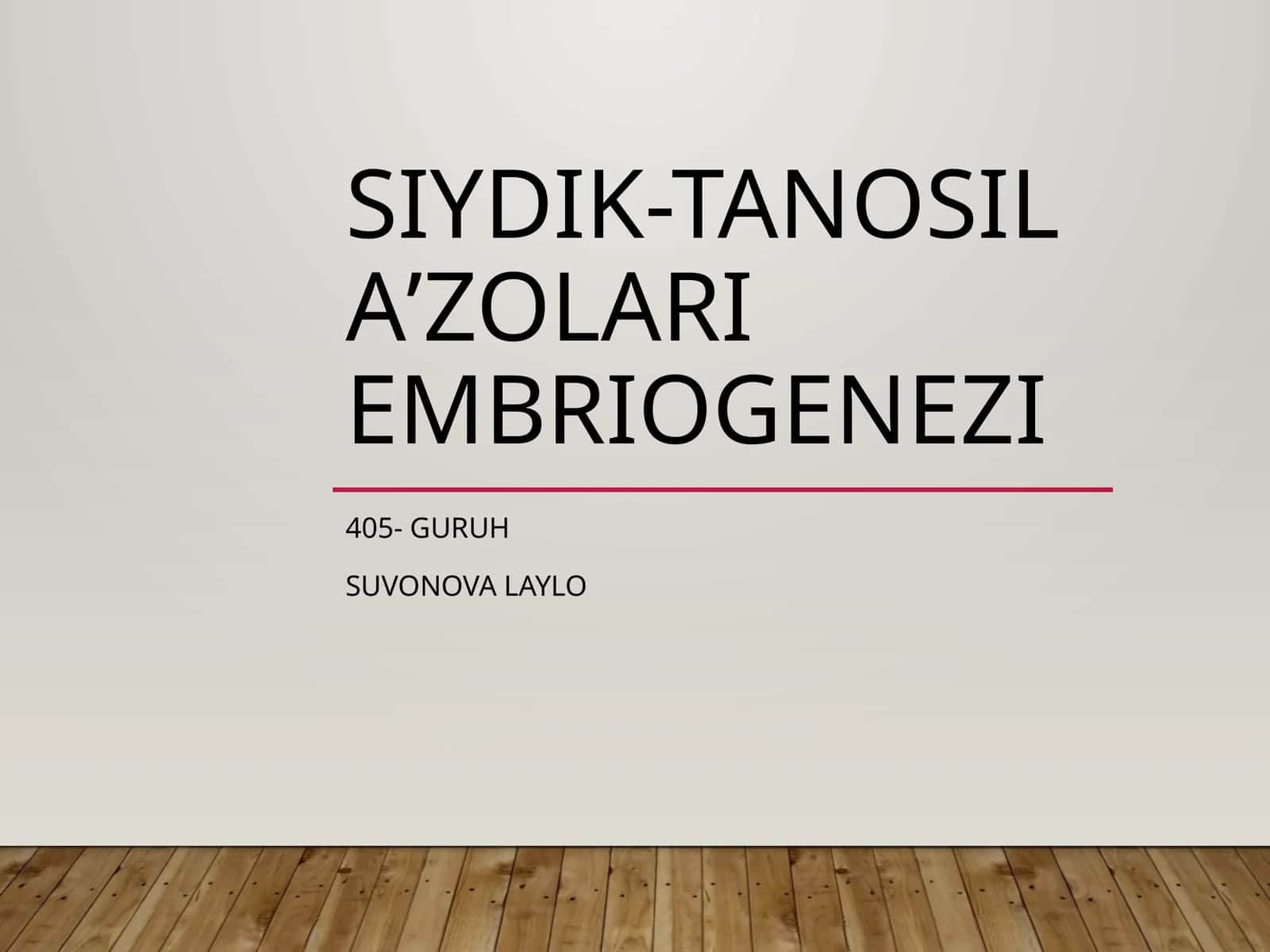 Siydik-Tanosil Aʼzolari Embriogenezi 1