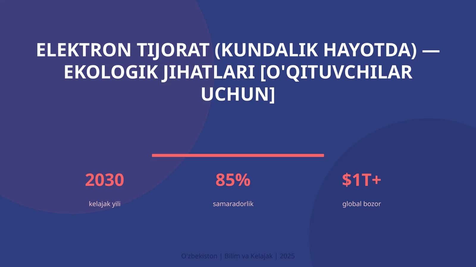 Elektron tijorat (kundalik hayotda) — ekologik jihatlari [o'qituvchilar uchun] 1