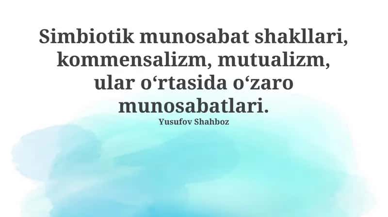 Simbioz munosabatlari 1