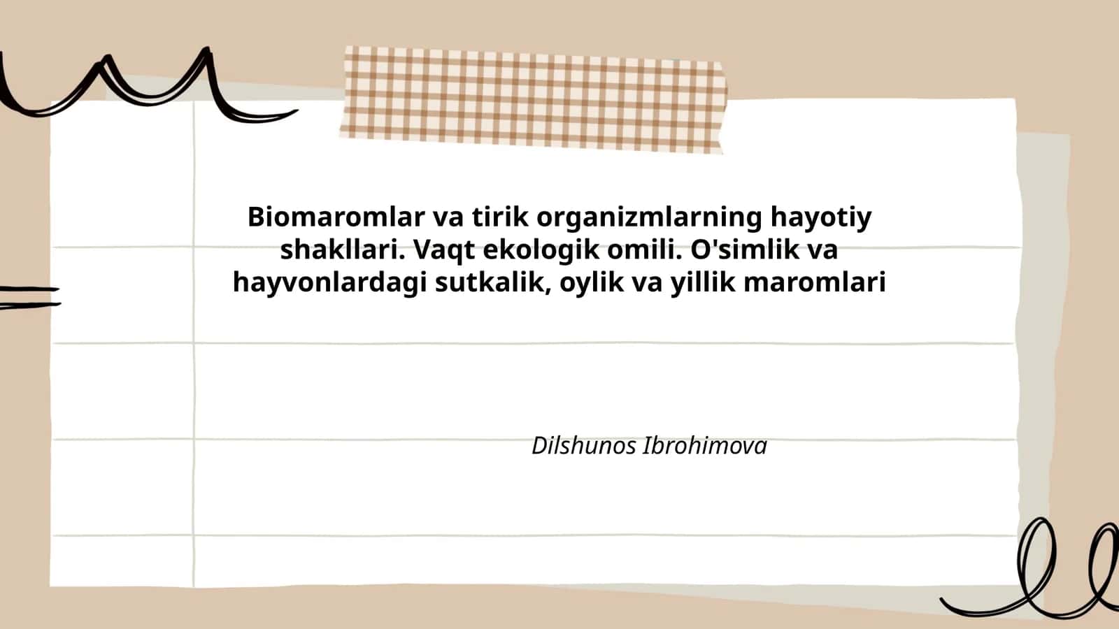 Biomaromlar va tirik organizmlarning hayotiy shakllari 1