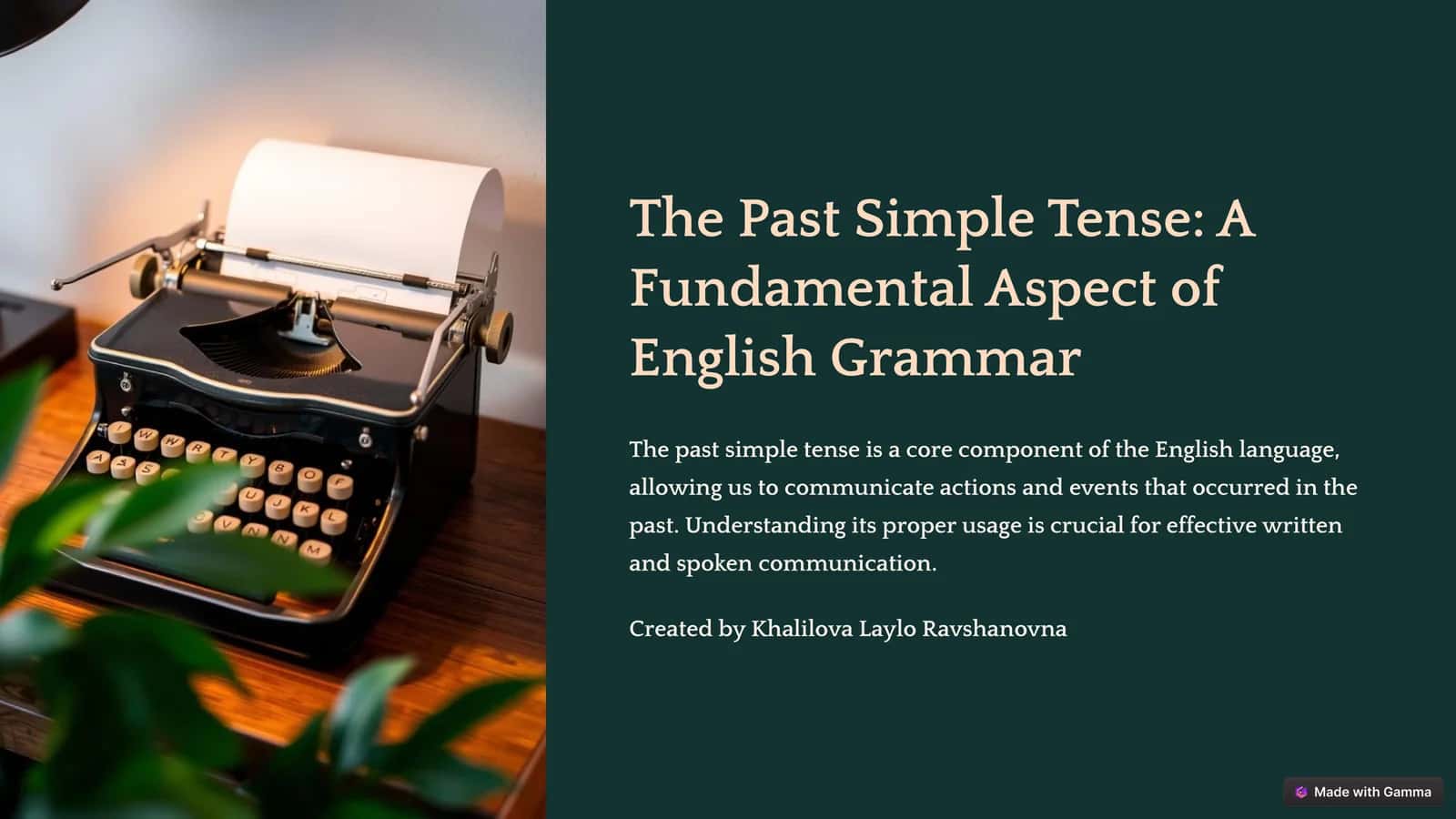 Past Simple Tense 1