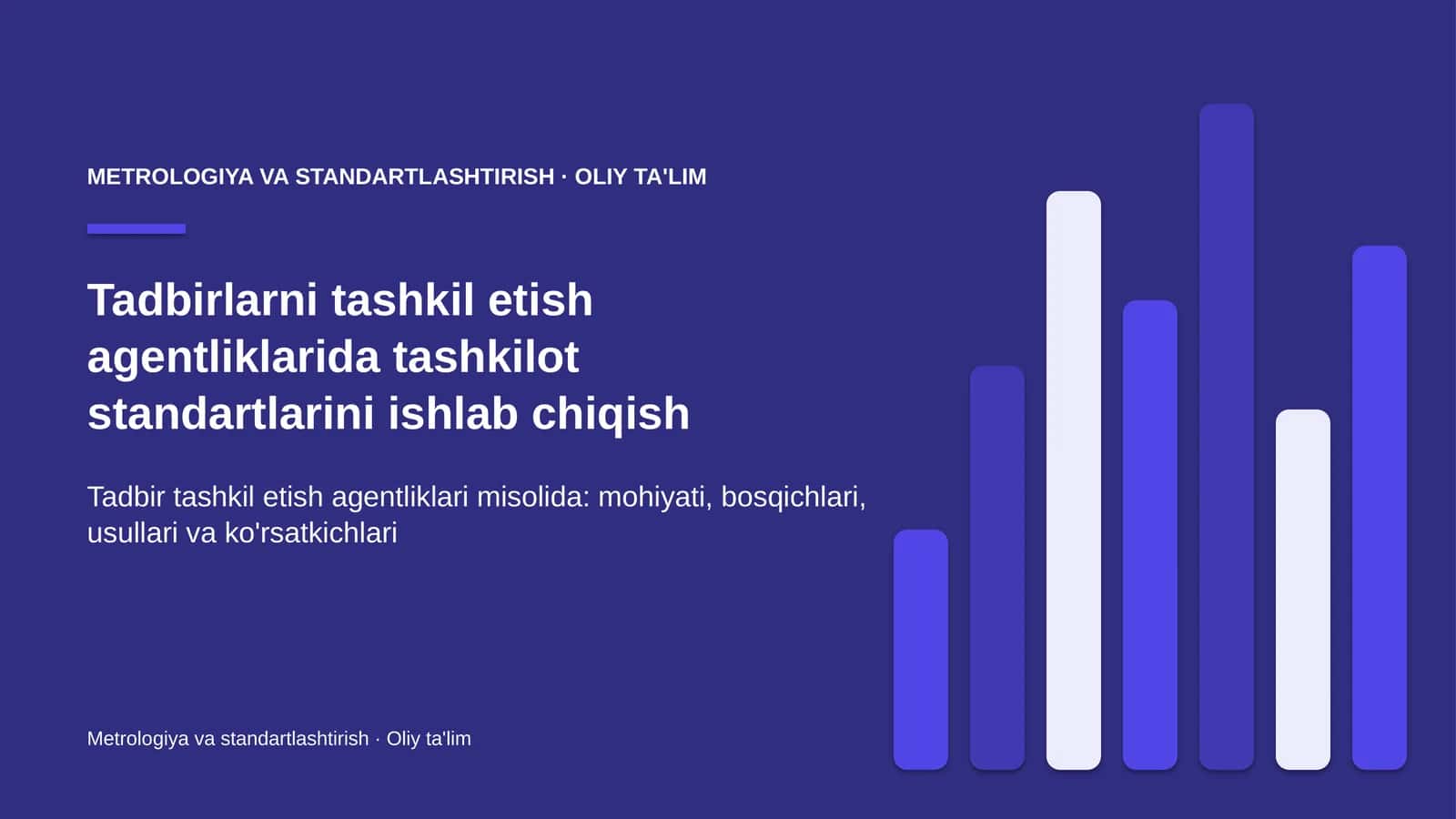 tadbirlarni tashkil etish agentliklarida tashkilot standartlarini ishlab chiqish 2610 1