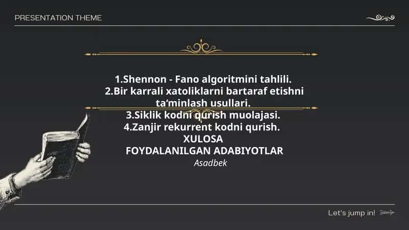 Shennon - Fano algoritmini tahlili 1