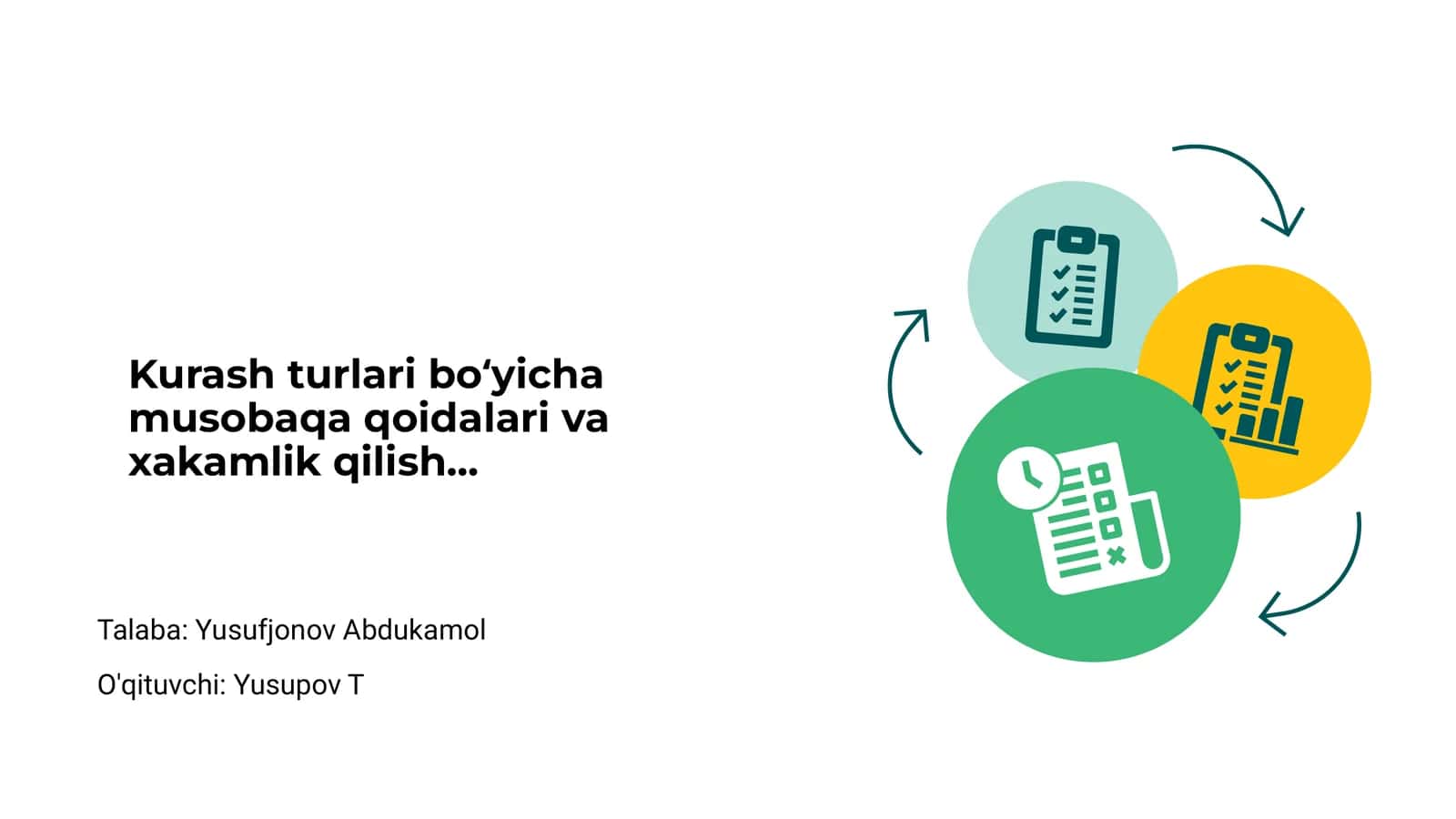 Kurash turlari bo‘yicha musobaqa qoidalari va xakamlik qilish 1