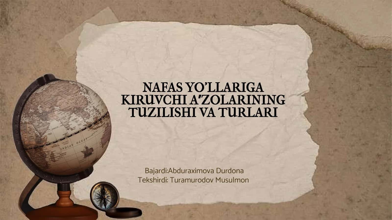 Nafas yo'llariga kiruvchi aʼzolarining tuzilishi va turlari 1