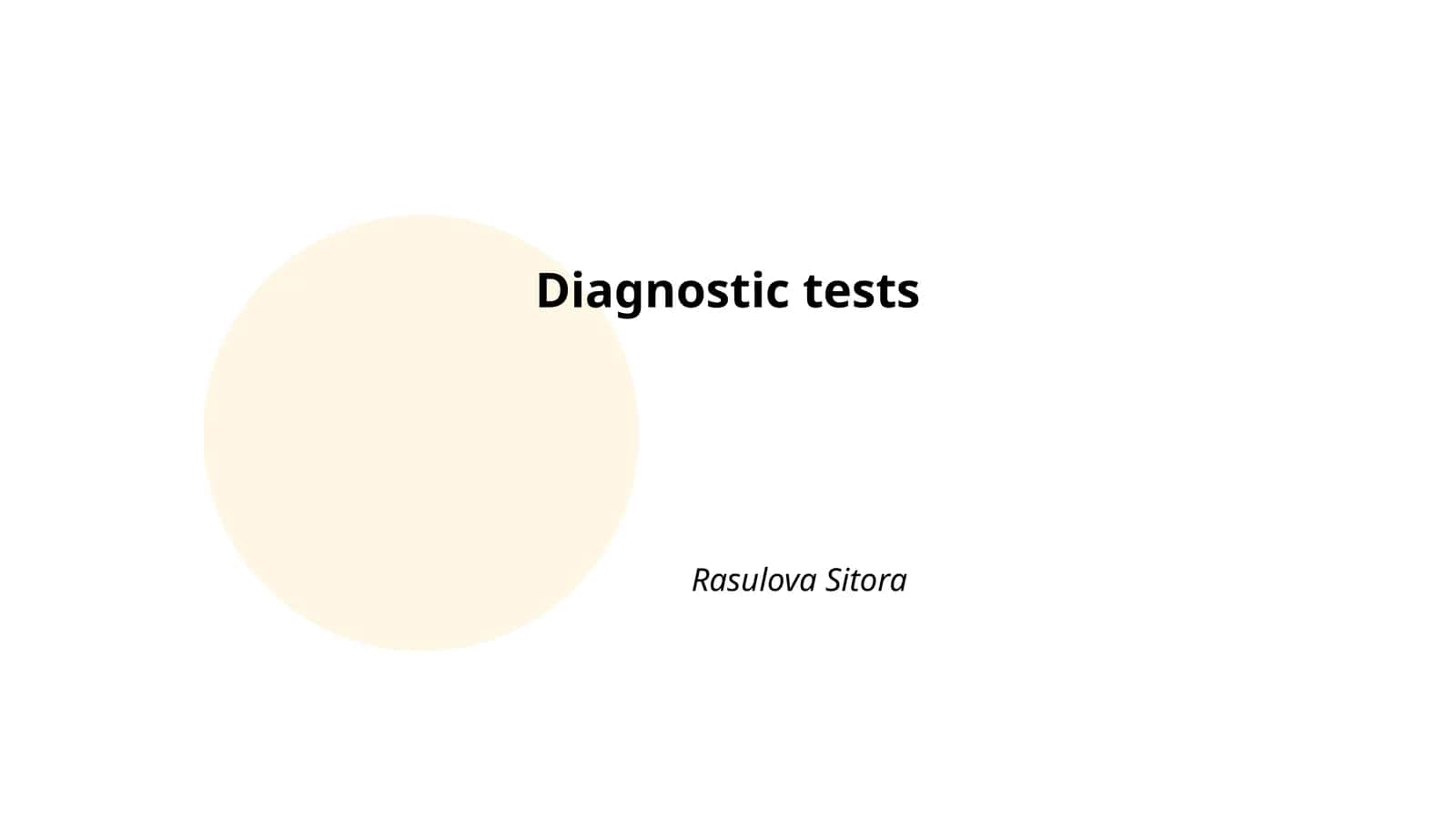 Diagnostic tests 1