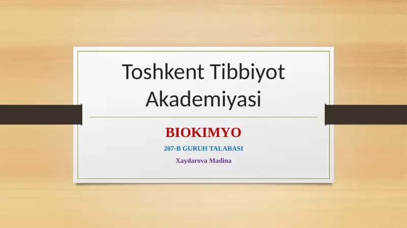 BIOKIMYO 1