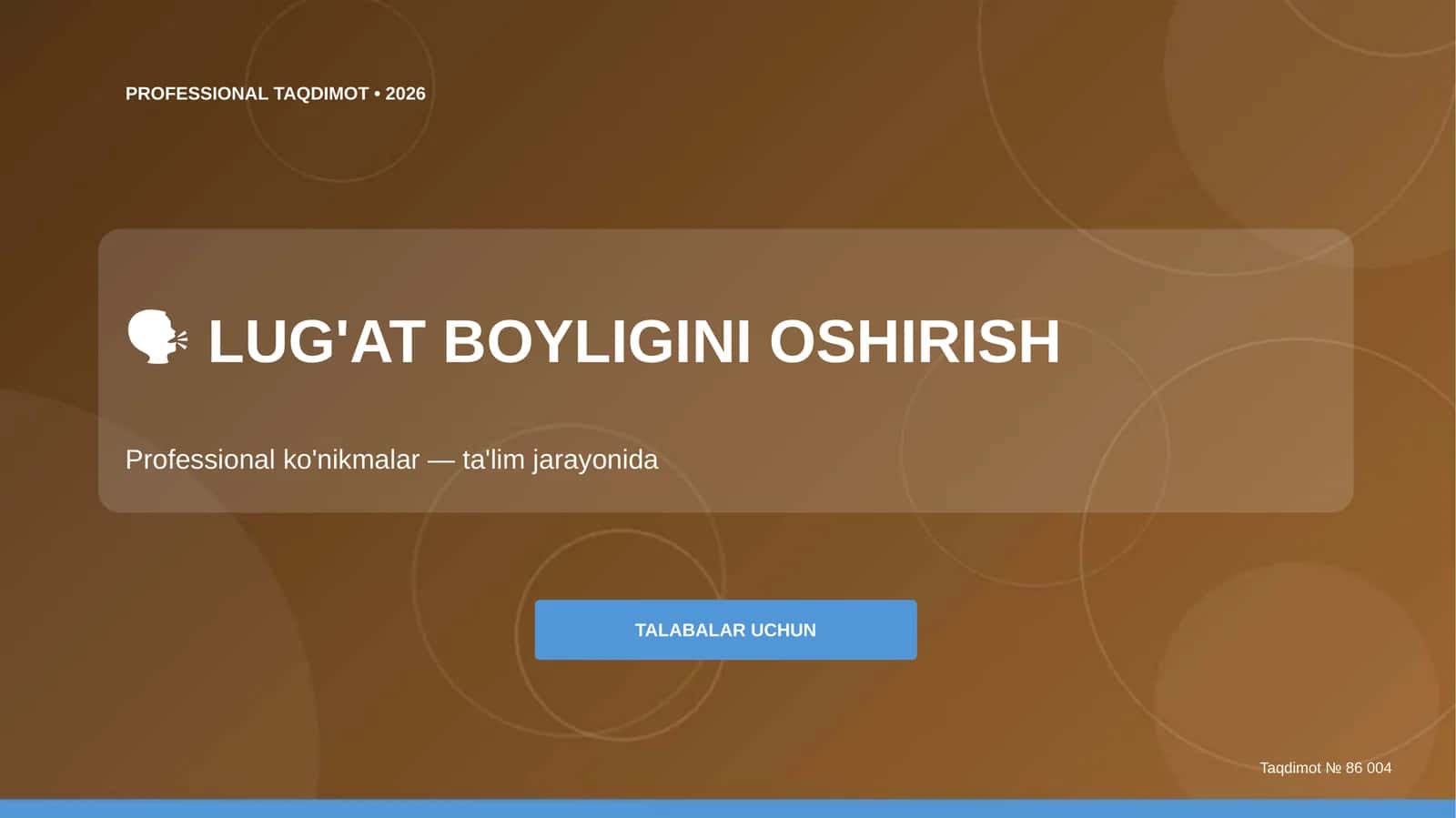 PROFESSIONAL TAQDIMOT • 2026 1