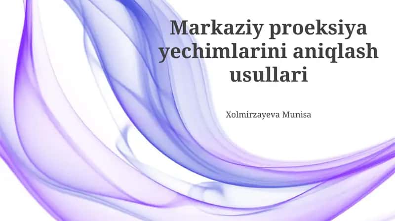 Kamera Modellari va Parametrlari 1