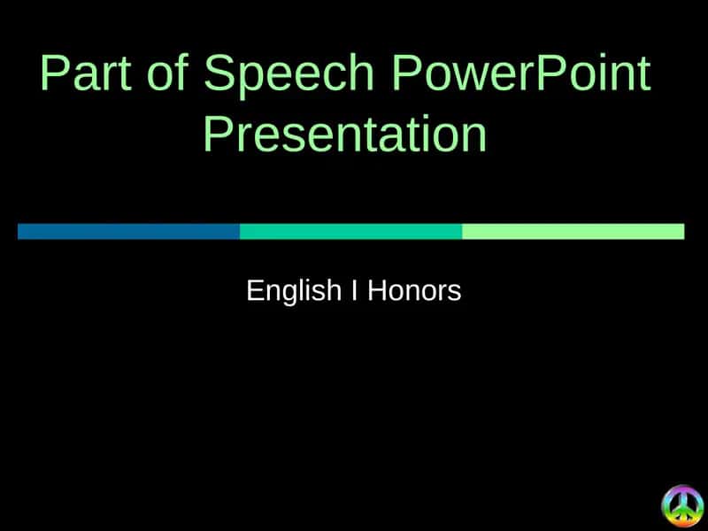 Part of Speech PowerPoint Presentation 1