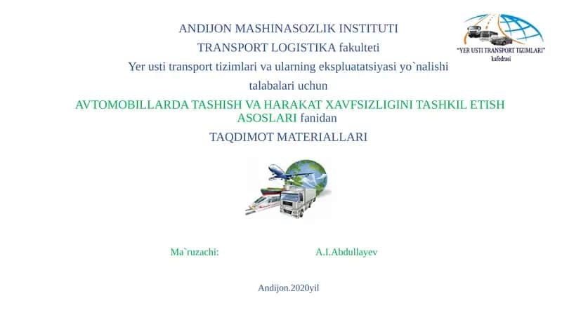 Transportturini tanlash va uslublari 1