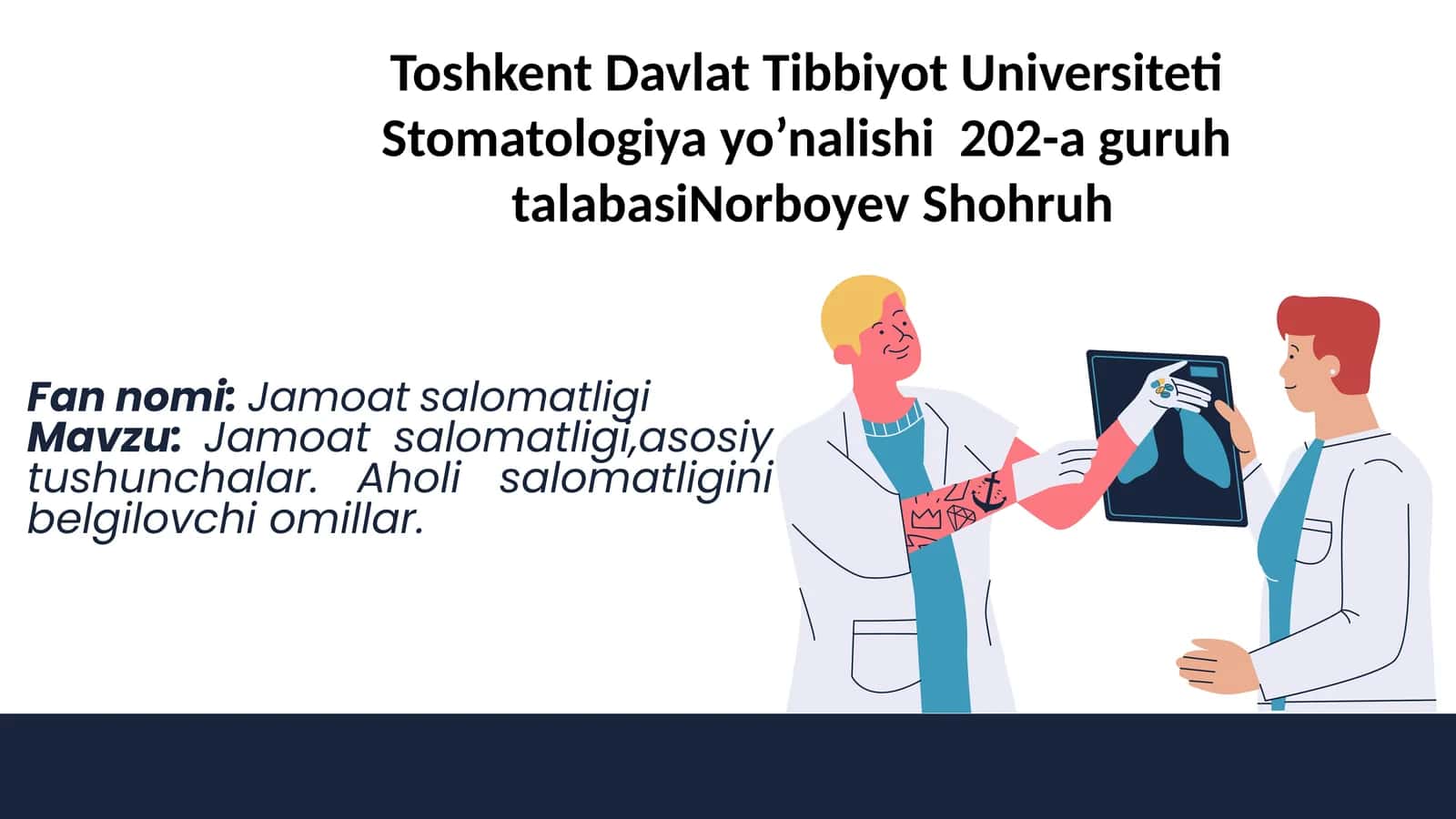 Jamoat salomatligi, asosiy tushunchalar. Aholi salomatligini belgilovchi omillar 1