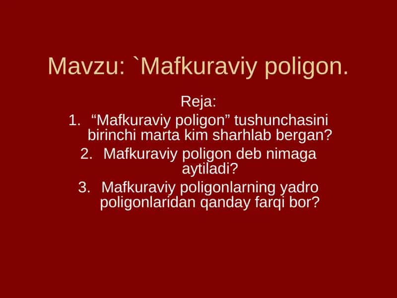 Mafkuraviy poligon 1