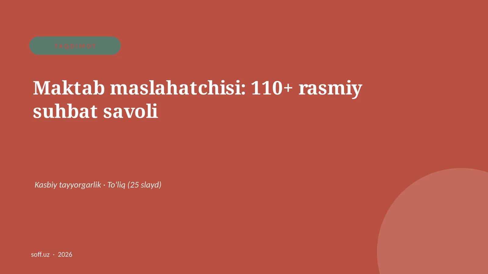 Maktab maslahatchisi: 110+ rasmiy suhbat savoli 1