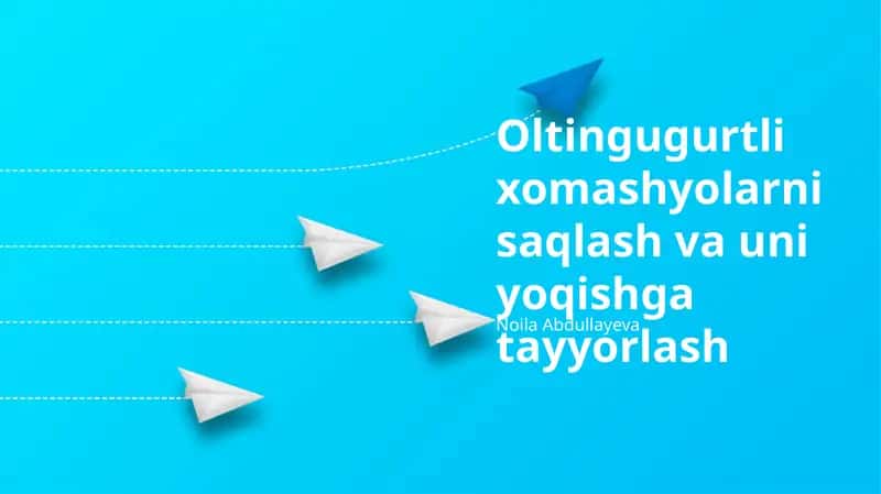 Oltingugurtli xomashyolarni saqlash va uni yoqishga tayyorlash 1