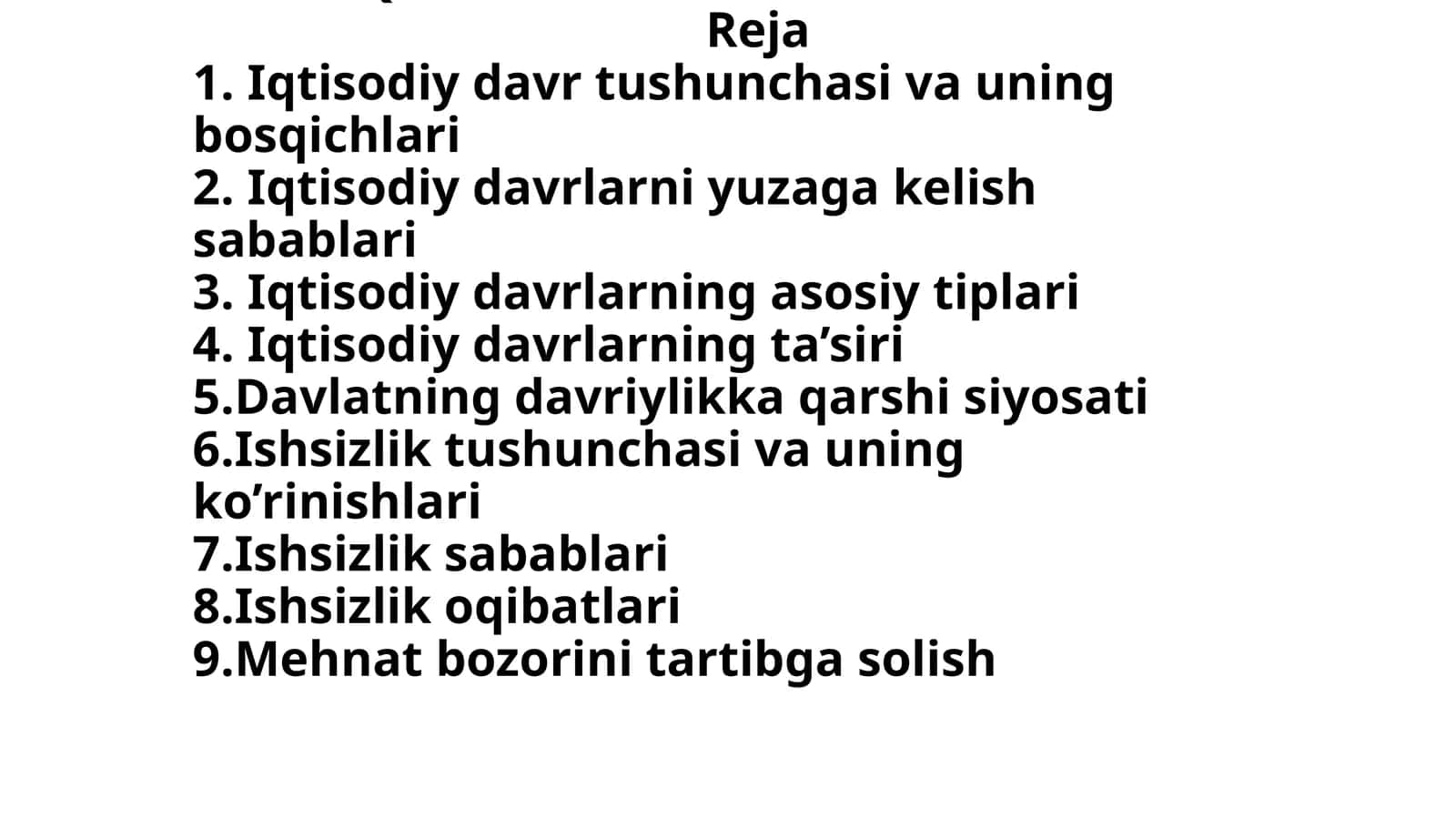 REALIQTISODIY DAVRLAR NAZARIYASI 1