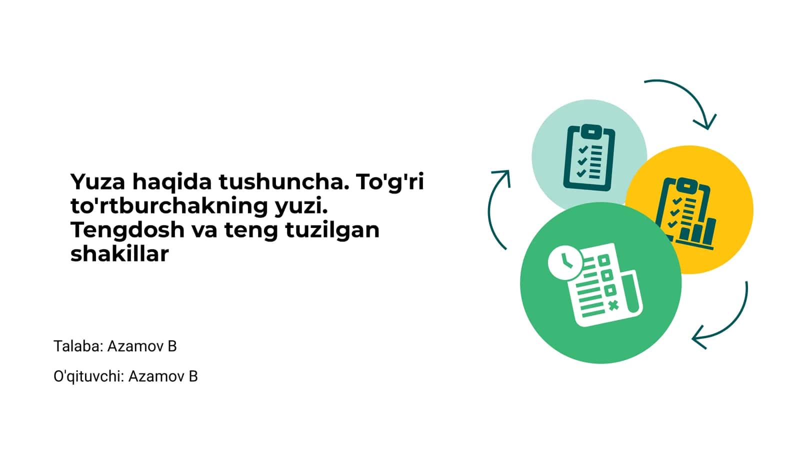 To'g'ri to'rtburchakning yuzi 1