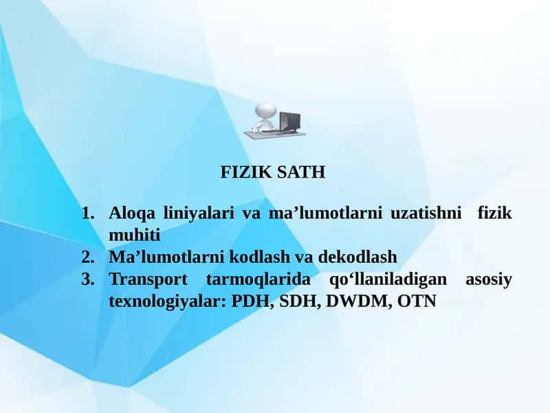 FIZIK BOSQICH TEXNOLOGIYALARI 1