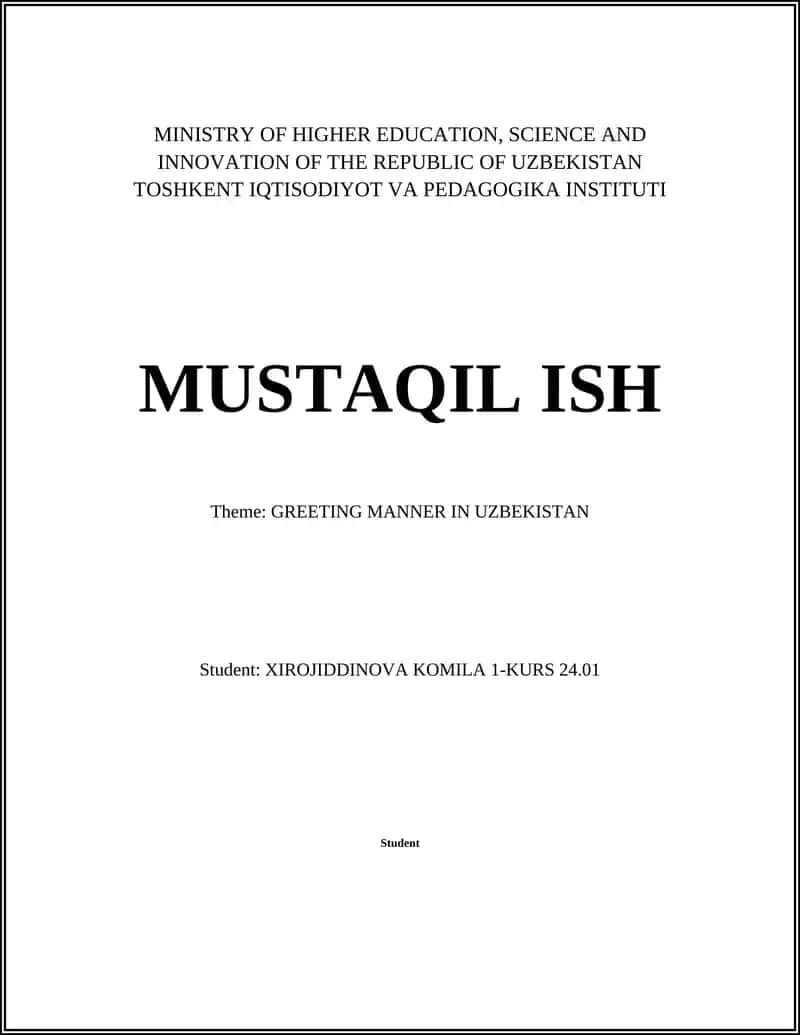 Traditional Uzbek Greetings 1