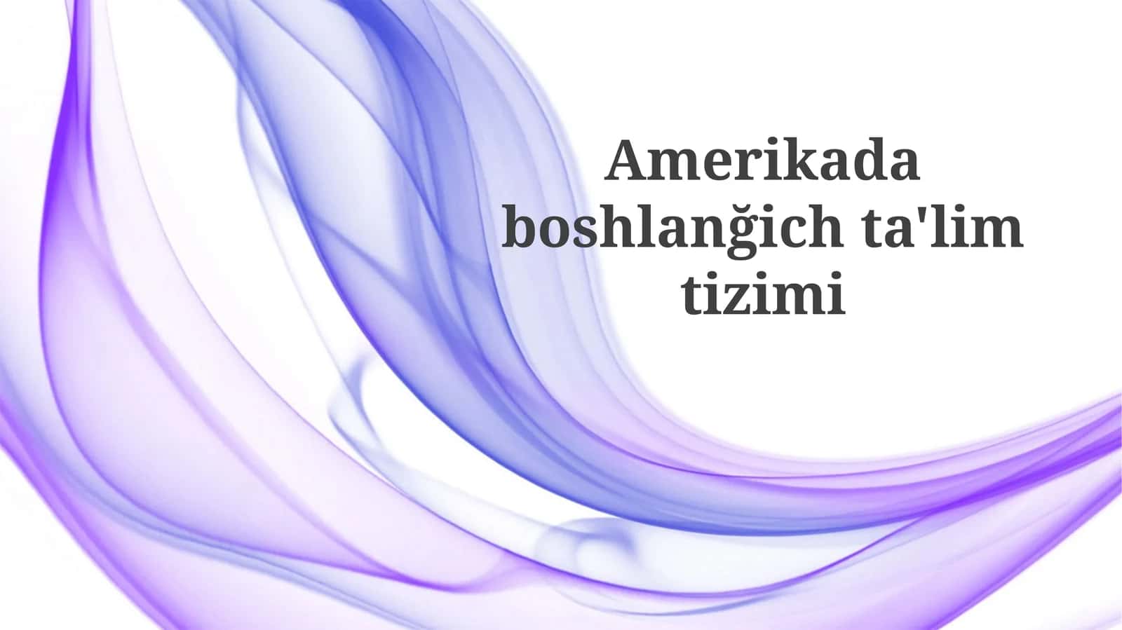 Amerika Boshlan'ich Ta'lim Tizimi 1