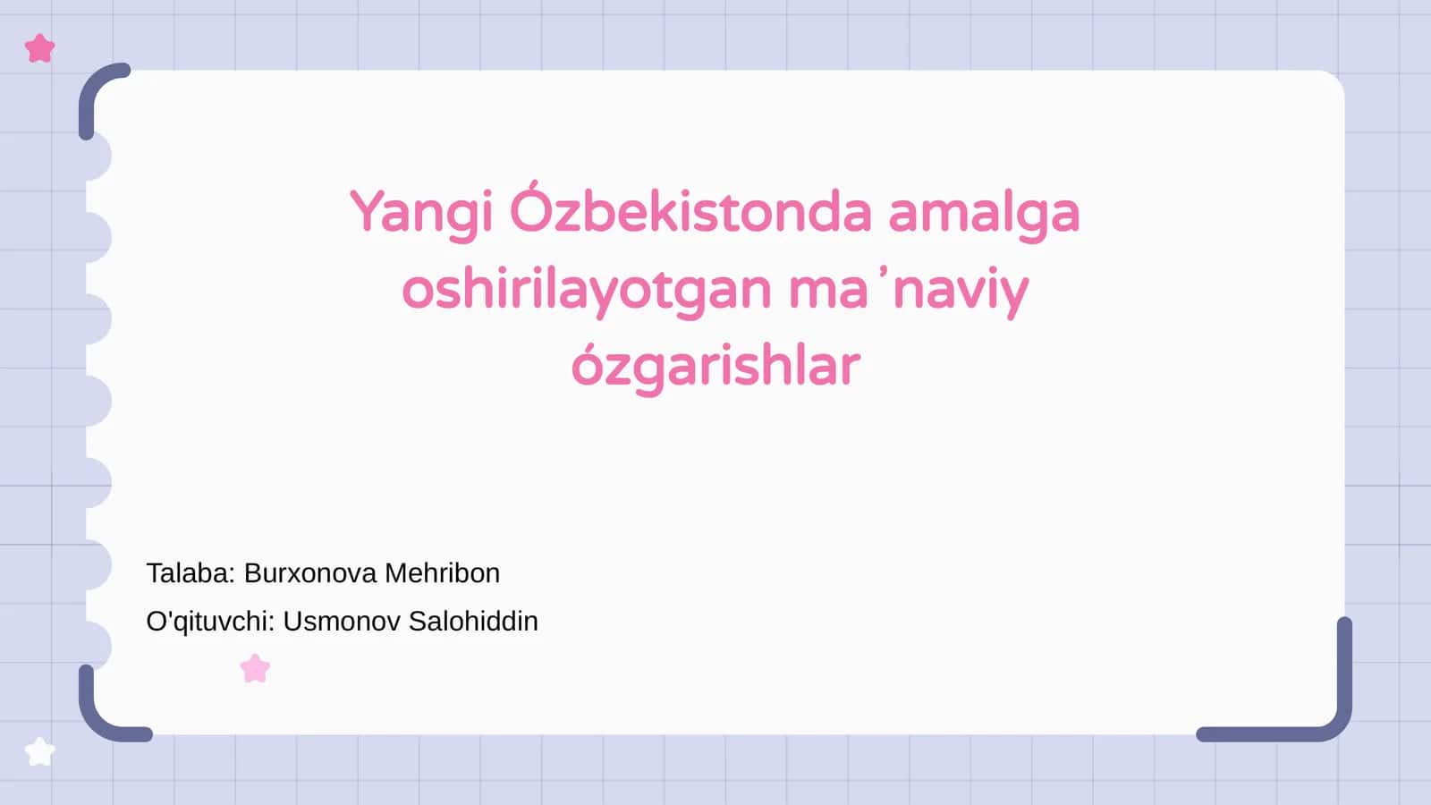 Yangi Ózbekistonda amalga oshirilayotgan maʼnaviy ózgarishlar 1