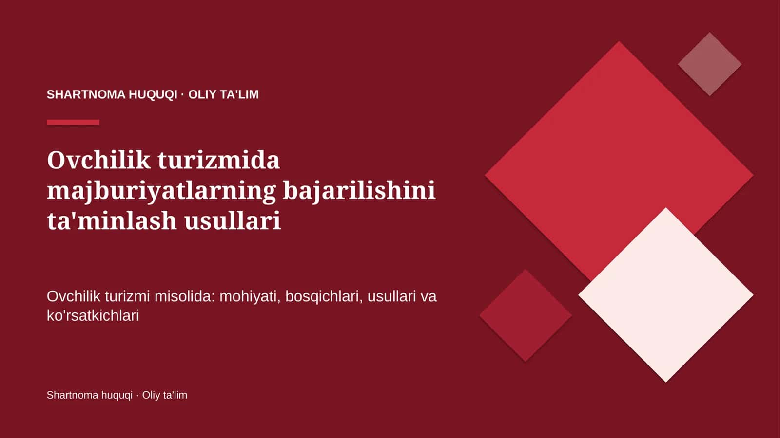 ovchilik turizmida majburiyatlarning bajarilishini ta'minlash usullari 7171 1