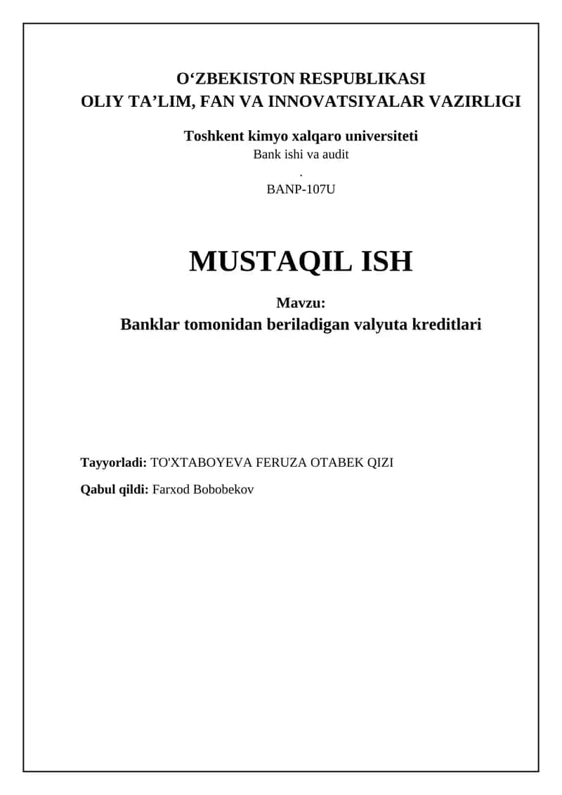 Valyuta kreditlari 1