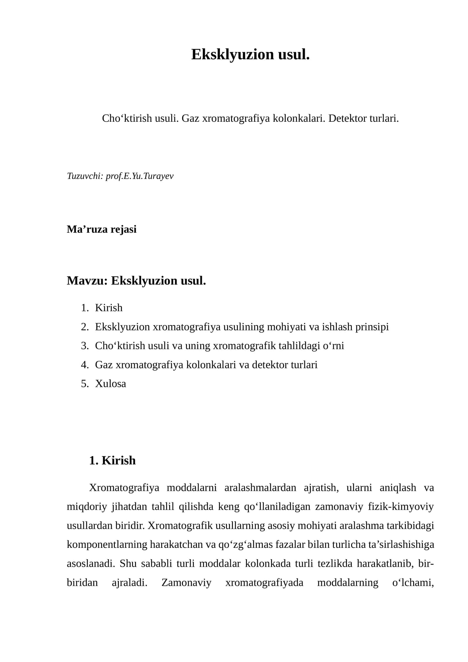 Eksklyuzion xromatografiya 1