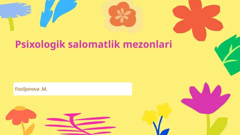 Psixologik Salomatlik Mezoni 1