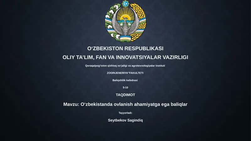 O'zbekistonda ovlanish ahamiyatga ega baliqlar 1