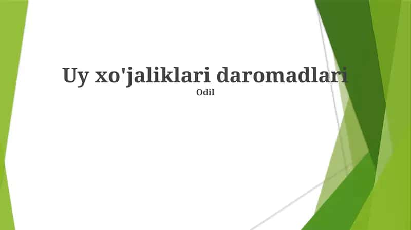 Uy xo'jaliklari daromadlari 1
