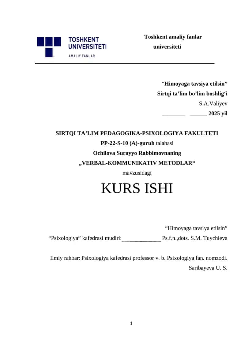 VERBAL-KOMMUNIKATIV METODLAR. 1