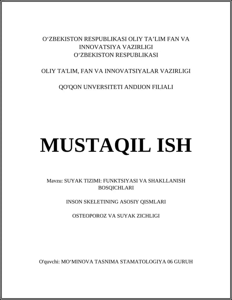 SUYAK TIZIMI: FUNKTSIYASI VA SHAKLLANISH BOSQICHLARI 1