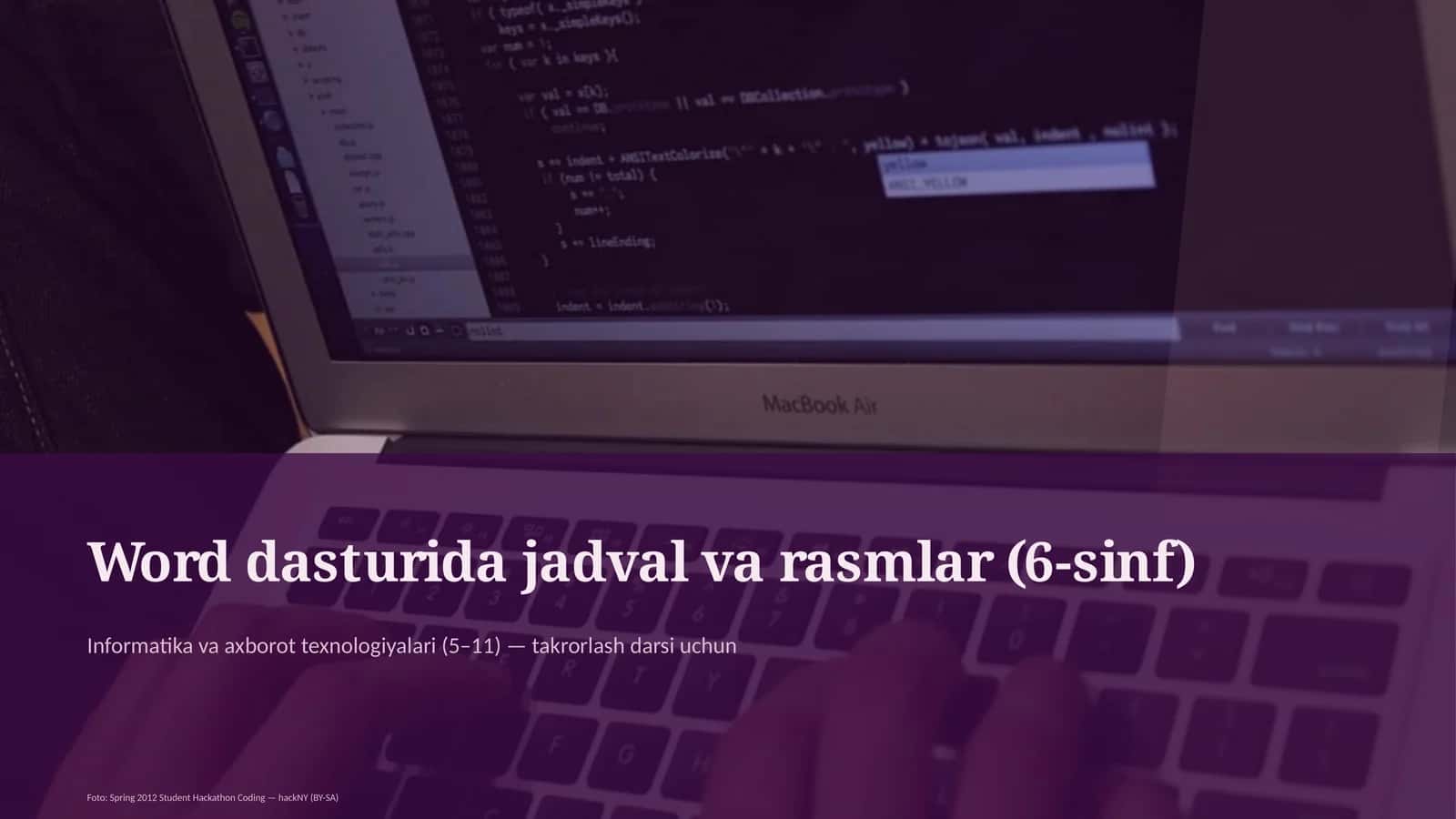 Word dasturida jadval va rasmlar (6-sinf) 1